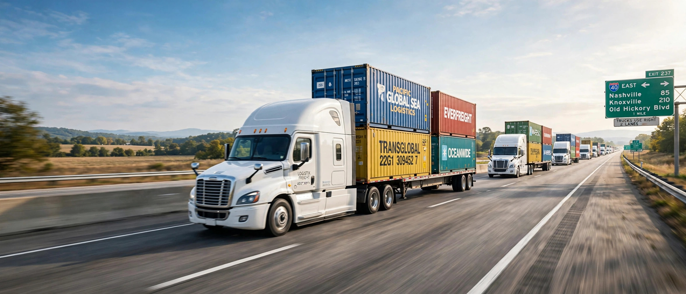 Joma Logistics truck fleet on the highway