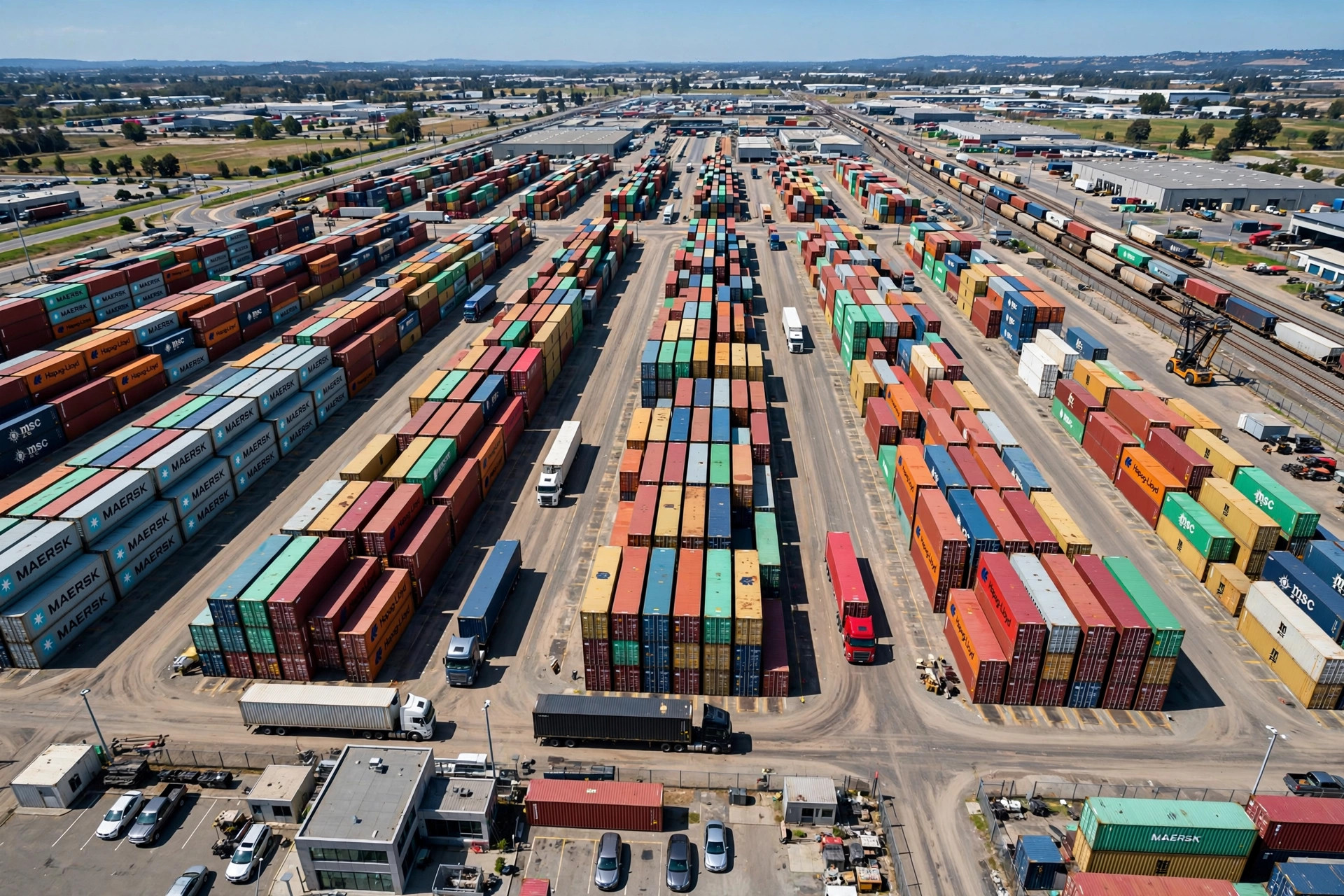 Intermodal container yard